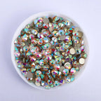 QIYI Wholesale Non Hotfix 16 Cut Facets Glass Rhinestone Trim Rainbow Rose Gold Stones for Jewellery Making