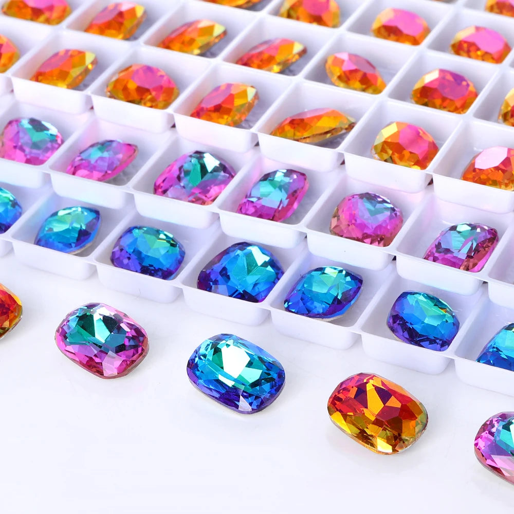 Latest Fashion Design Classical Rectangle for Fancy Stone High Quality Grade AAAAAA K9 Glass Point Back Stones 12 Facets