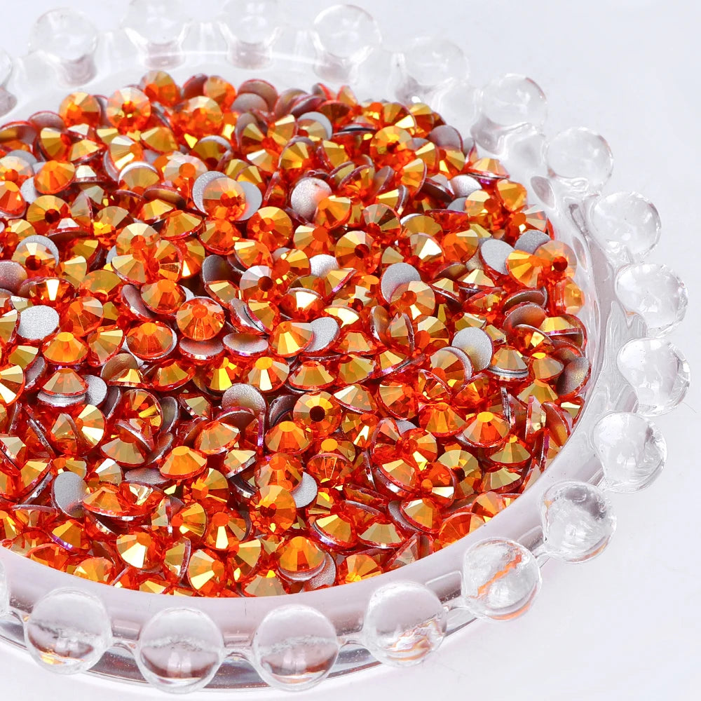 QY Wholesale SS3-SS50 Colorful Non Hotfix Rhinestones Bulk Glitter Crystal Glue on Strass Diamond Rhinestone Bling for Tumbler