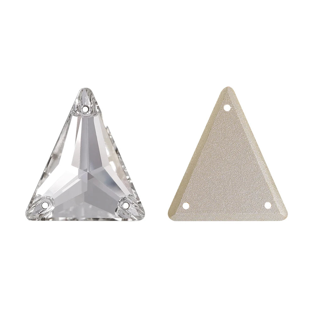 3271 Hot Selling Slim Triangle Factory Direct Wholesale High Quality Durable Shimmering Clear Glass Crystal Sew-On Rhinestones