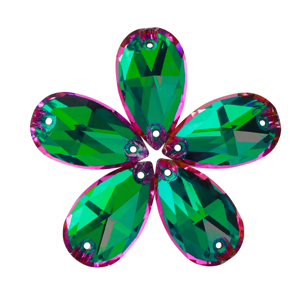 Wholesale  Drop Sew-on Stone K9 Crystal Flat Back  Rhinestones  Crystal for Sewing Glass Fancy Sew on Drop 3230
