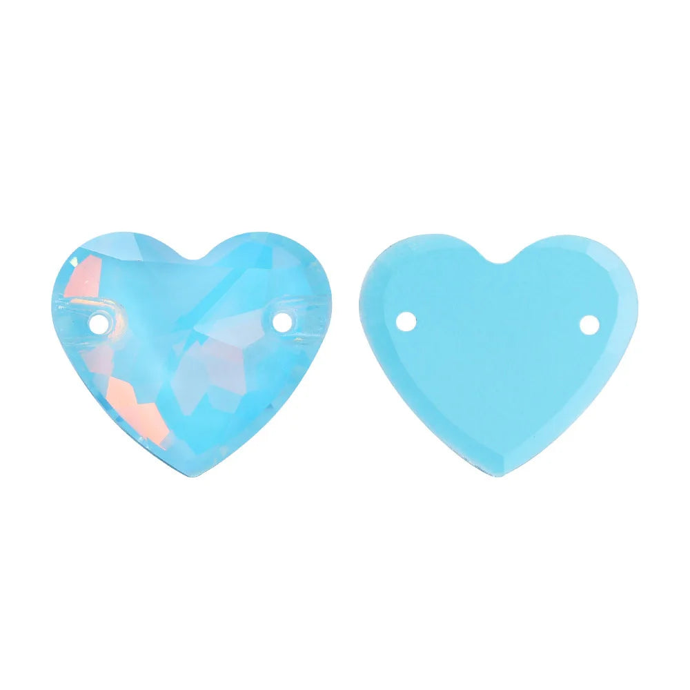 Wholesale Heart Sew on Rhinestone K9 Glass Crystal 3259 Heart Crystal AB Sew-on Stones and Crystals for Dress Decoration