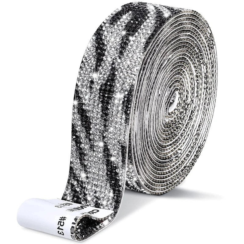 QIYI Wholesale Rhinestone Tape Self Adhesive Rhinestones Trimming Bling Crystal Glass Sheets Roll Wrap Sticker for Tumbler