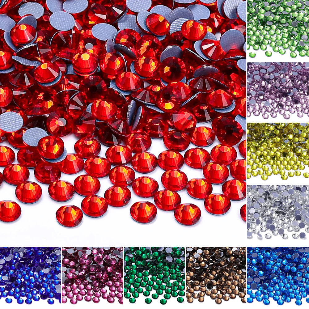 Wholesale Factory Price Flat Back Hotfix Glass Crystal Rhinestone Round Hotfix Crystal Stone Delicate for Clothing Accessories