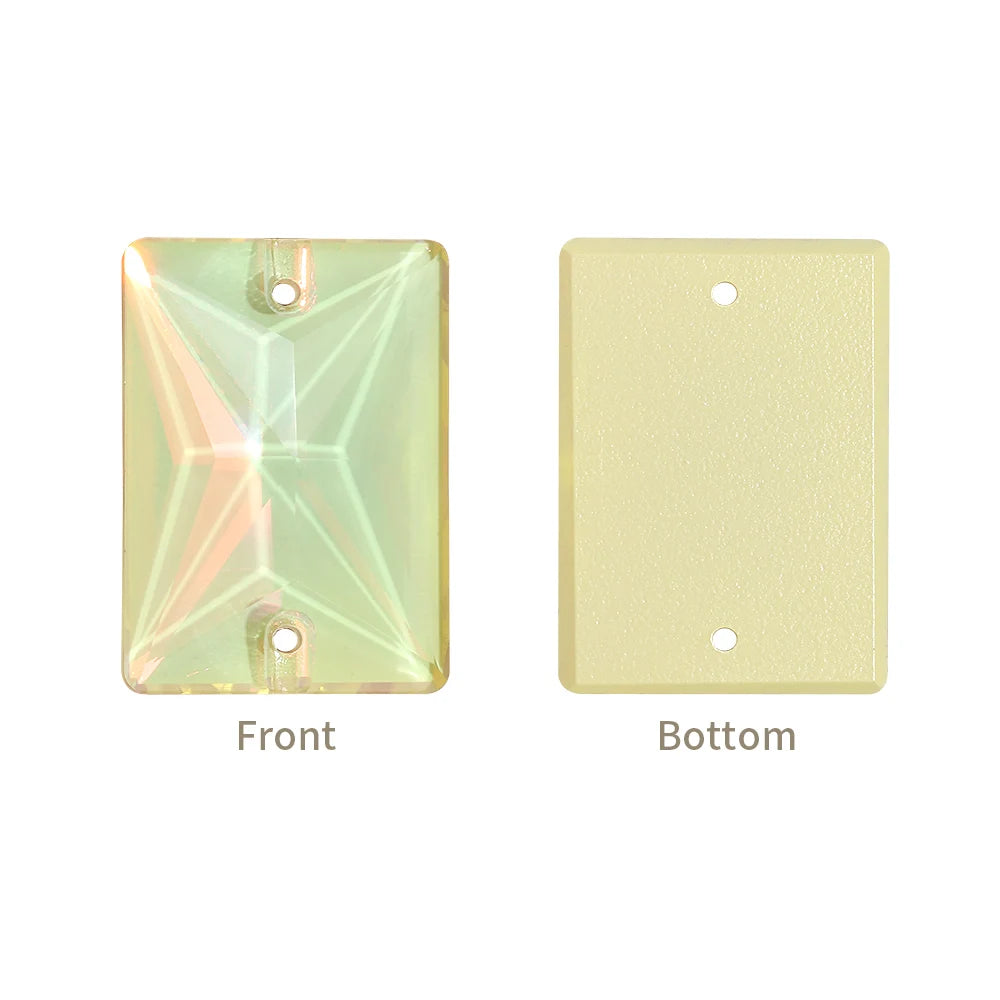QIYI Multi Colors and Size Rectangle Sew-on Stone for Choice Clear Glass Flat Back Top Quality Sew on Rhinestones (3250)