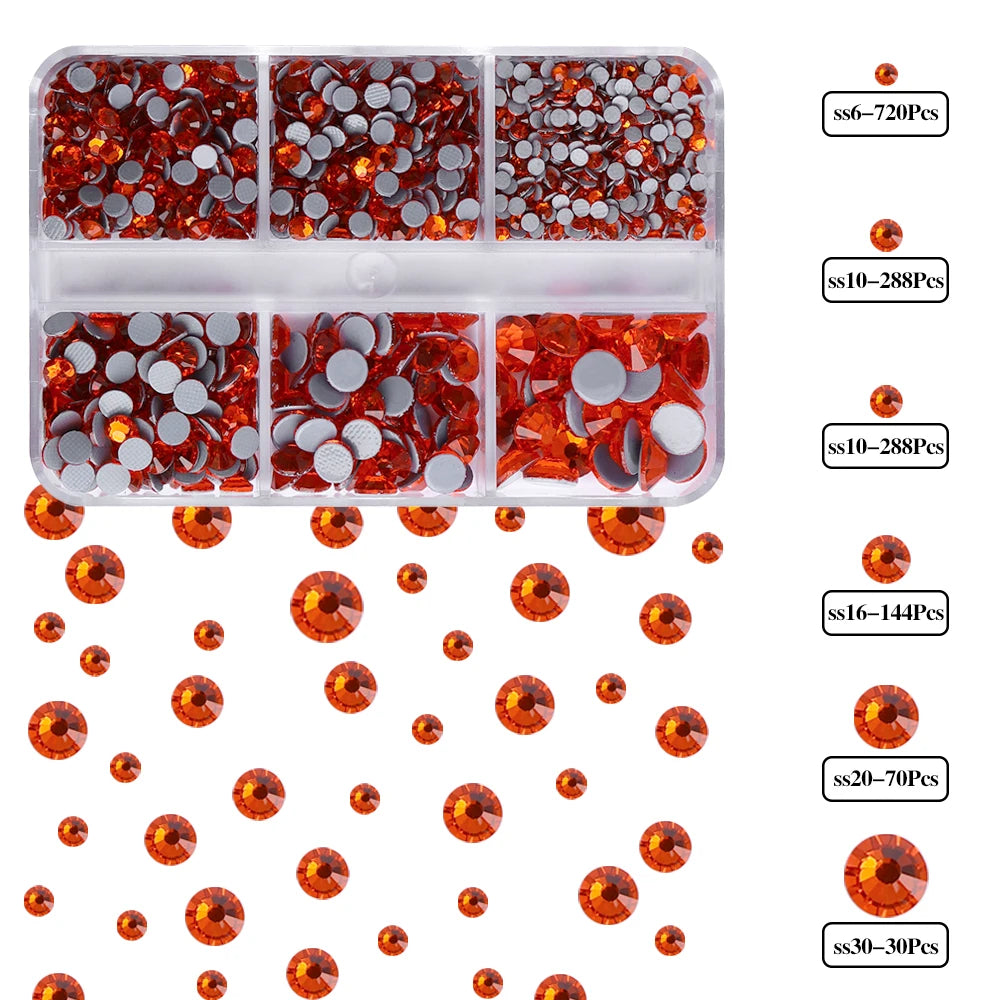 Wholesale SS6 SS10 SS16 SS20 SS30 6 Grid Mix Size Clear AB Rhinestone Hotfix Rhinestones for Costumes