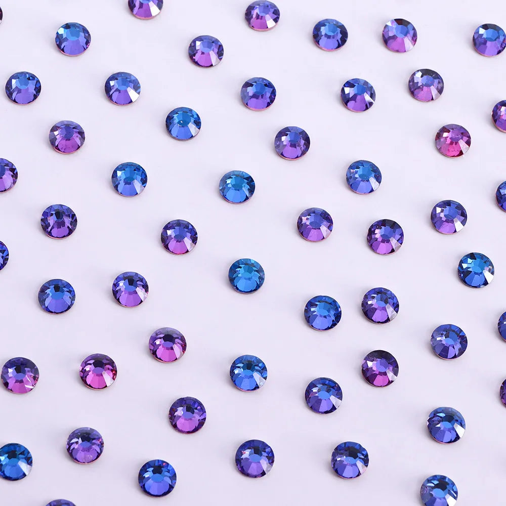 High Quality Crystal AB Bulk Glass Flatback Rhinestones SS3-SS34 Non Hotfix Strass Glue on Nail Art Decoration