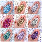 Wholesale Brown Glass Nail Rhinestones Bling Bling Loose Rhinestones for Nail Art Decoration Non-Hotfix Design