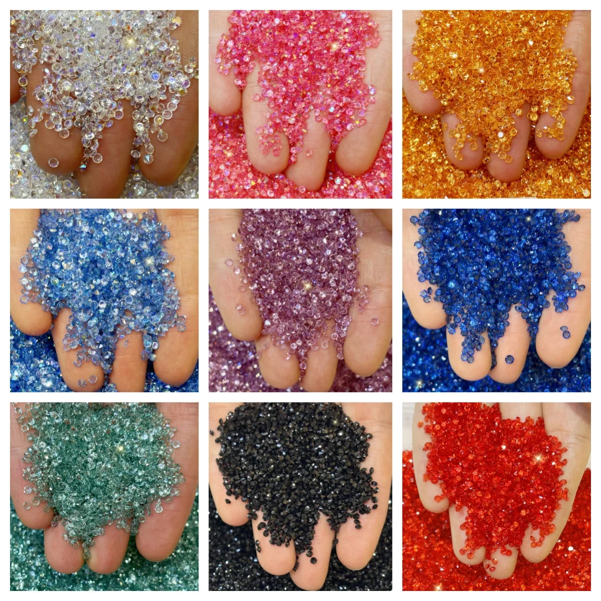 Factory Direct 2mm Crystal Resin Rhinestone Nail Art Rhinestone Jewelry Decoration Point Back Rhinestone
