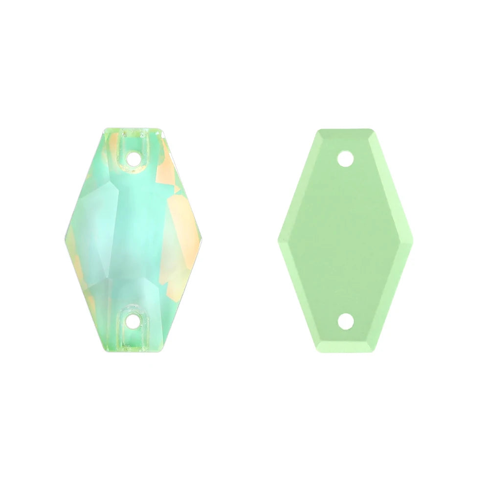 18Colors Hexagon Sew on Glass Crystal High Quality Crystal AB Rhinestone Flat Back 3261 for Party Dress Women's Accessories