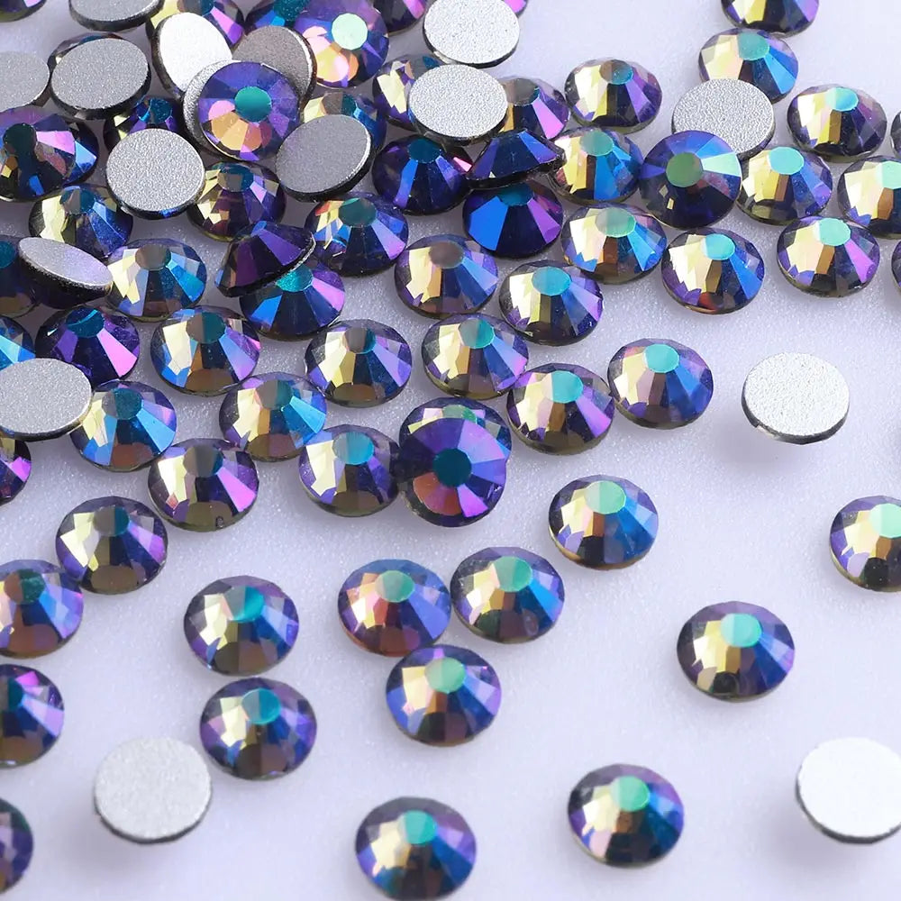 Top Selling Glass Crystals AB Colors Nail Art Rhinestones Flat Back Non Hotfix Rhinestone Diamond for Fashion Jewelry Earring