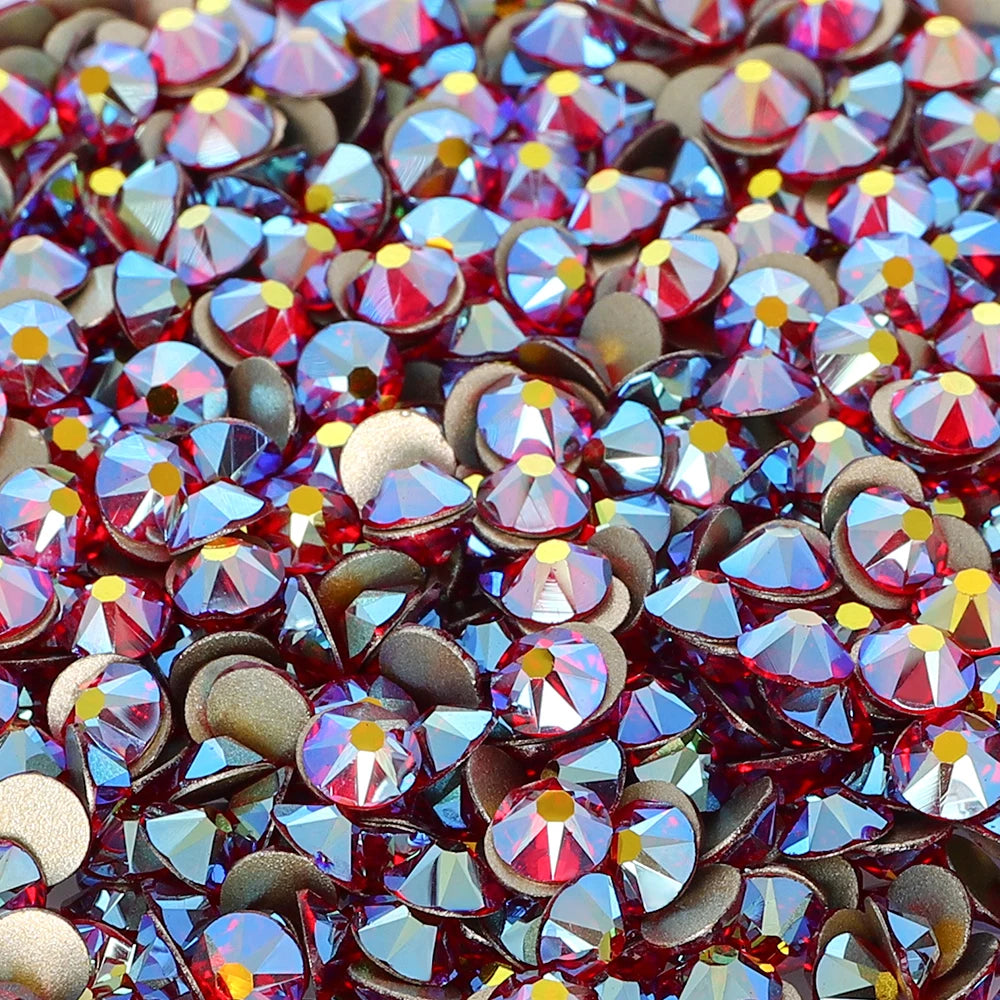 Factory Wholesale Crystal AB Colors 2088 16 Cut Facets Multi and Size Flat Back Golden Bottom High Quality Glass Rhinestones