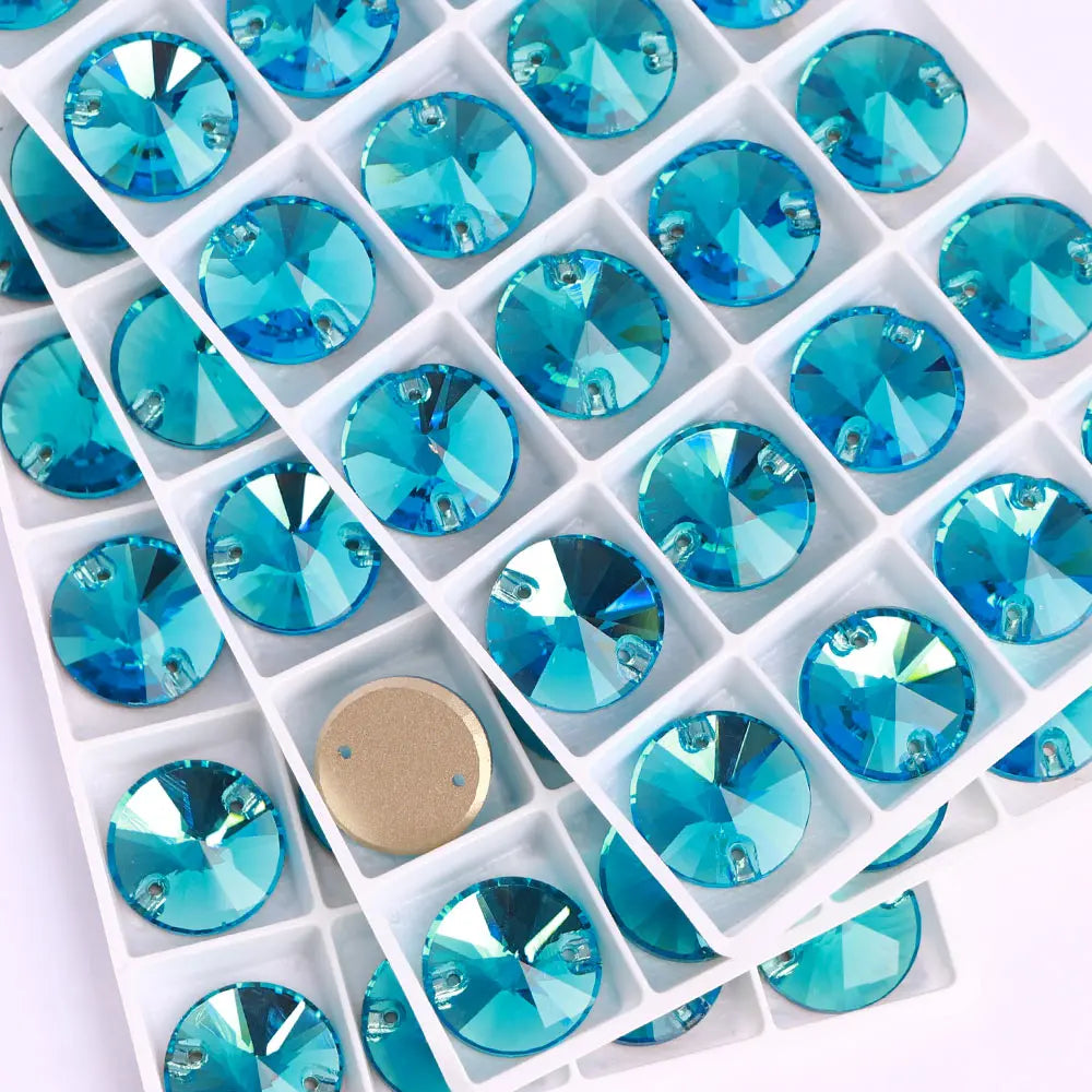 Rivoli Rhinestones 55 Colors Crystal AB Sew-on Rhinestones Glass Gems Clothing Flatback Sewing Stones for Women