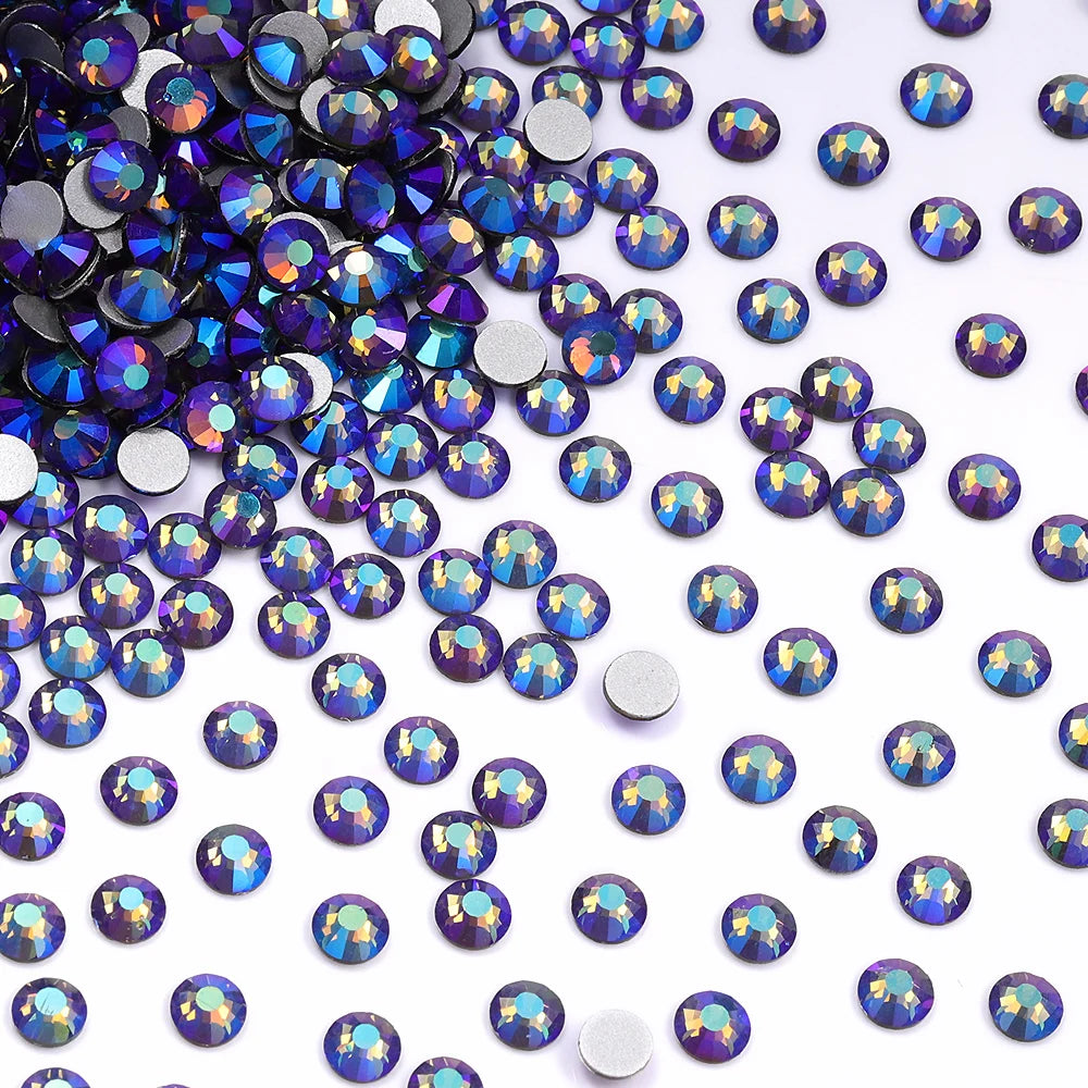 QIYI Wholesale SS6-SS34 Over 100 Colors Non Hotfix Rhinestones Glass Crystal Flatback Regular Cut Rhinestones for Shoes