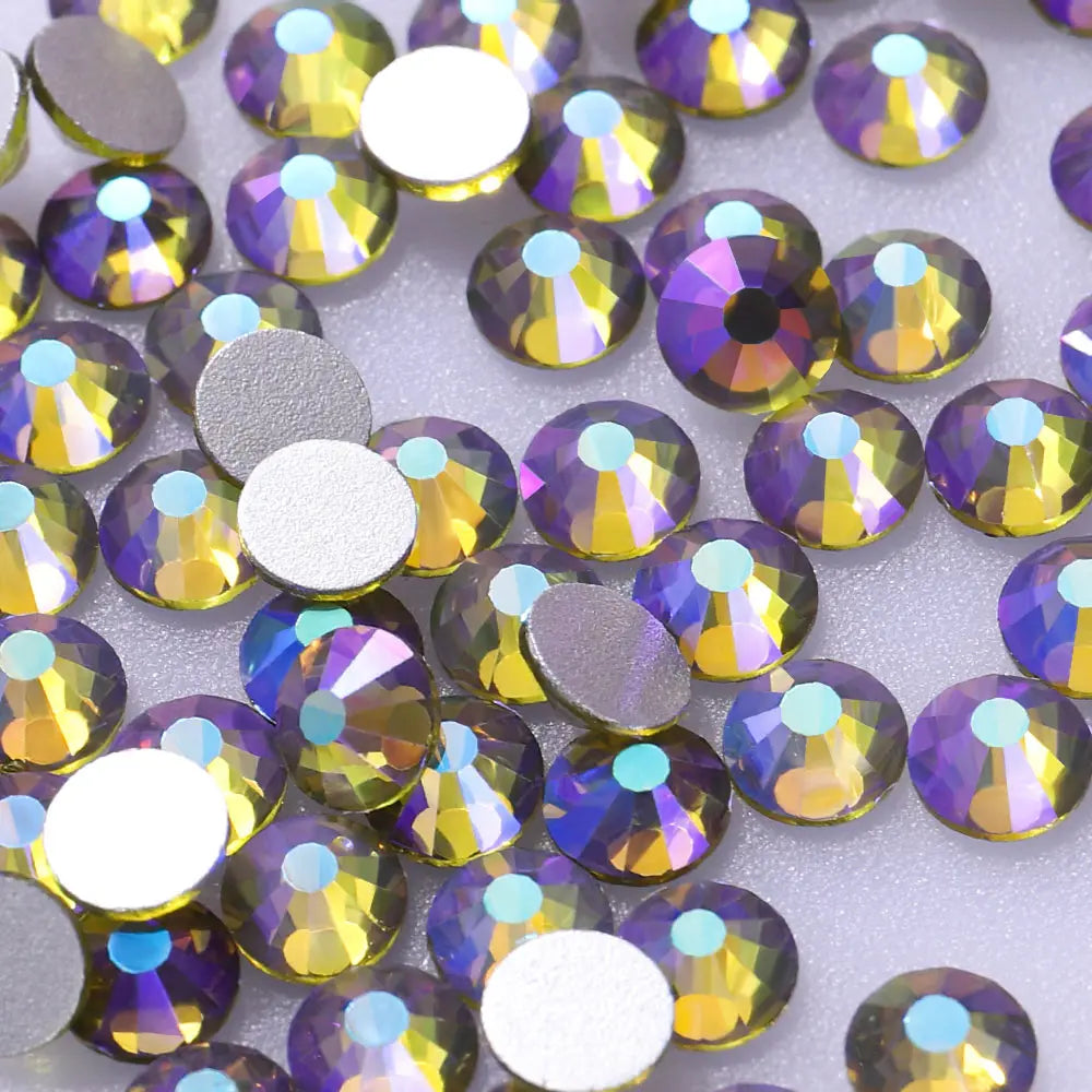 Customized Rhinestone Supplier Glass Crystals Nail Art Rhinestones SS10 Non Hot Fix Diamond AB Rhinestone Bling for Garment Nail