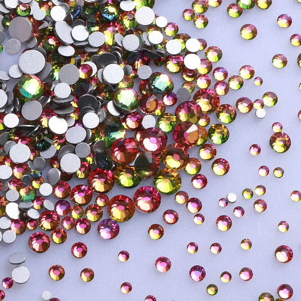Factory Direct Wholesale Mix Size SS4-SS20 1440pcs/bag High Quality Colorful Glass Rhinestones Grade AAAAAA 12 Facets Flatback