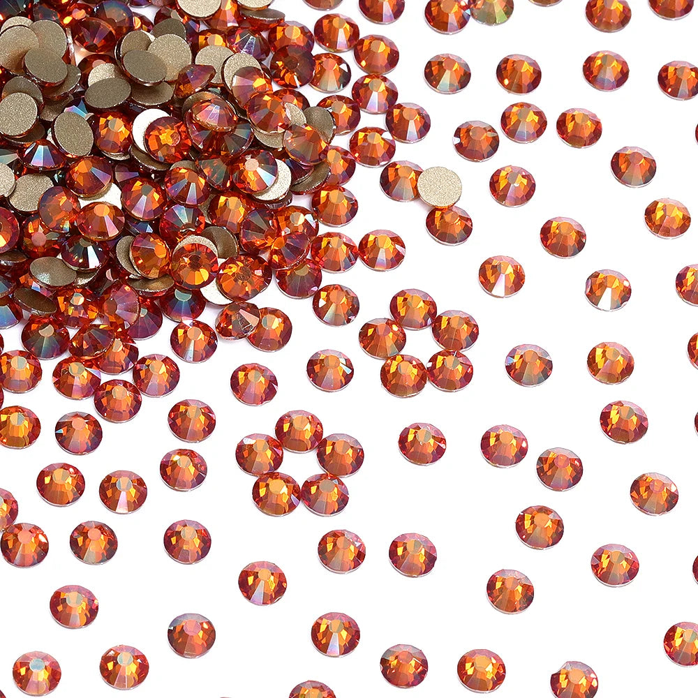 SS6-SS30 Wholesale Small Bag Non Hotfix Glue on 4A+ Quality Rhinestones Glass Crystal Flatback Regular Cut for Nail Art