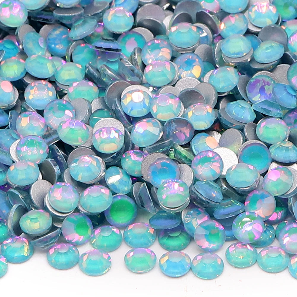 Latest New Colors Luminous Ss3-ss50 Wholesale Non Hotfix Cryatl Opal  Flat Back Crystal  Glass Rhinestones for DIY Gym Clothing