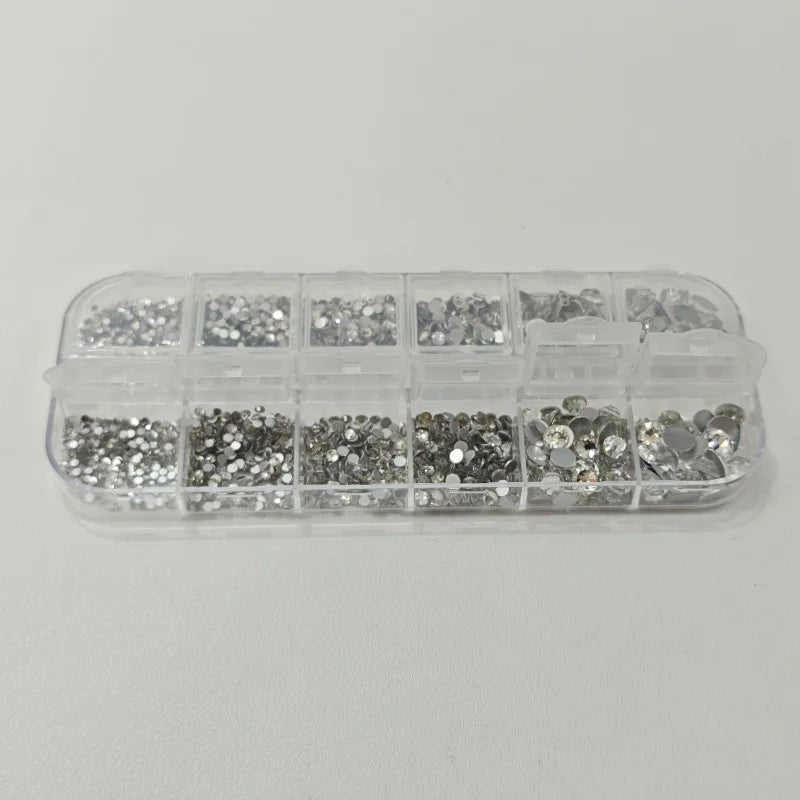 Small Size 3D Transparent Flat Bottomed Nail Rhinestone Jewelry Versatile Glass Diamond Decoration for Shoes Garments Bags Hats