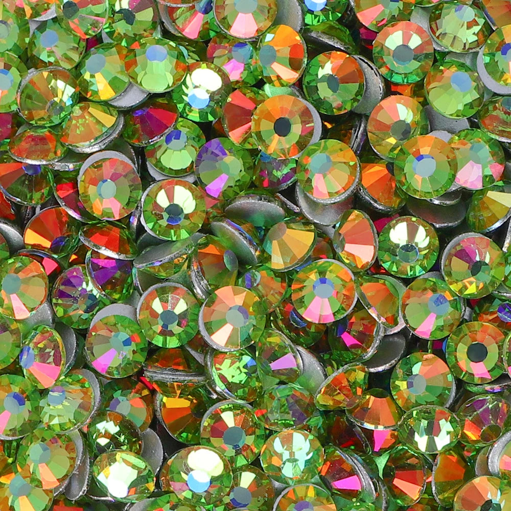 2024 New Design Wholesale Green Colors 30 Kinds Green Rhinestone Rhinestone Non Hotfix Flat Back Crystal Glass  for GYM Clothing