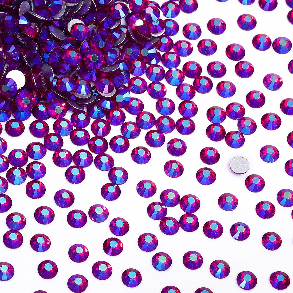 Wholesale Over 200 Colors Non Hotfix Rhinestones SS6-SS30 Glass Crystal Flatback Regular Cut Rhinestones for Shoes and Nails Art