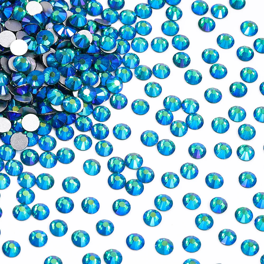 SS6-SS30 Wholesale Small Bag Non Hotfix Glue on 4A+ Quality Rhinestones Glass Crystal Flatback Regular Cut for Nail Art