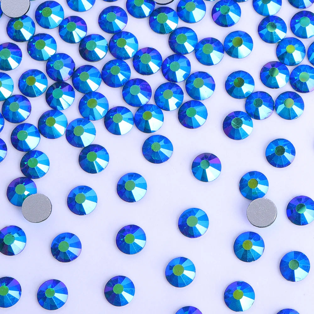 30 Kinds Green Rhinestone New Colors Wholesale Rhinestone Non Hotfix Flat Back Crystal Glass  for GYM Clothing