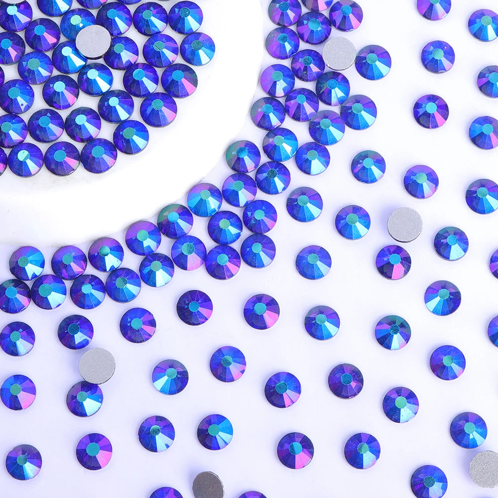 QIYI SS3-SS12 Wholesale Multi AB Colors Fashion High Quality Non Hofix Glass Flat Back Rhinestone for Decoration Cloths Nail Art
