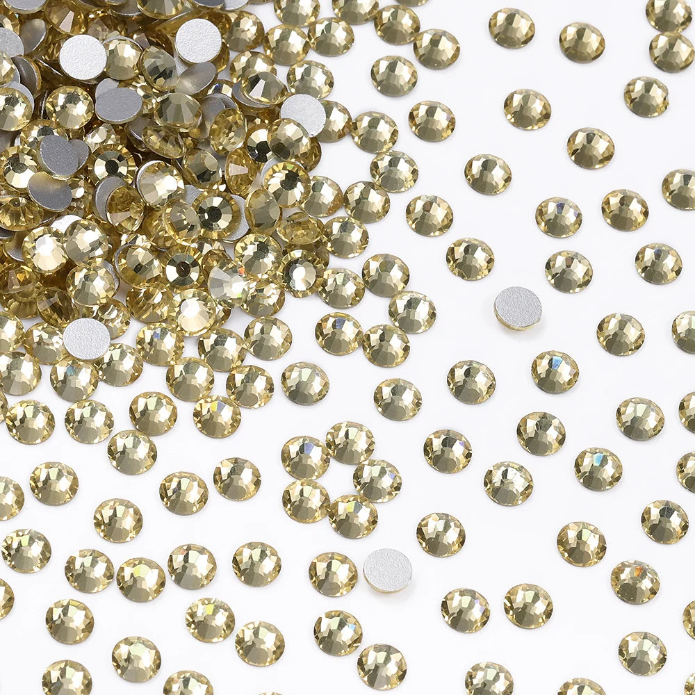 Wholesale Rhinestones 100 Colors Ss06-ss34 Crystal Rhinestone Non Hotfix Flat Back for Top Decoration Accessories