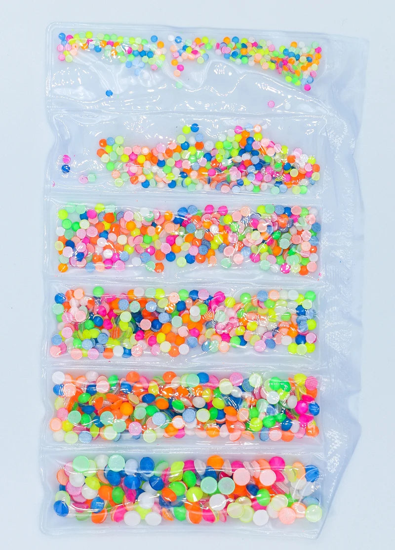 Fluorescent Luminous Mix SS6-SS20 Non Hotfix Neon Rhinestone Noctilucent Electric Nail Art Decorations