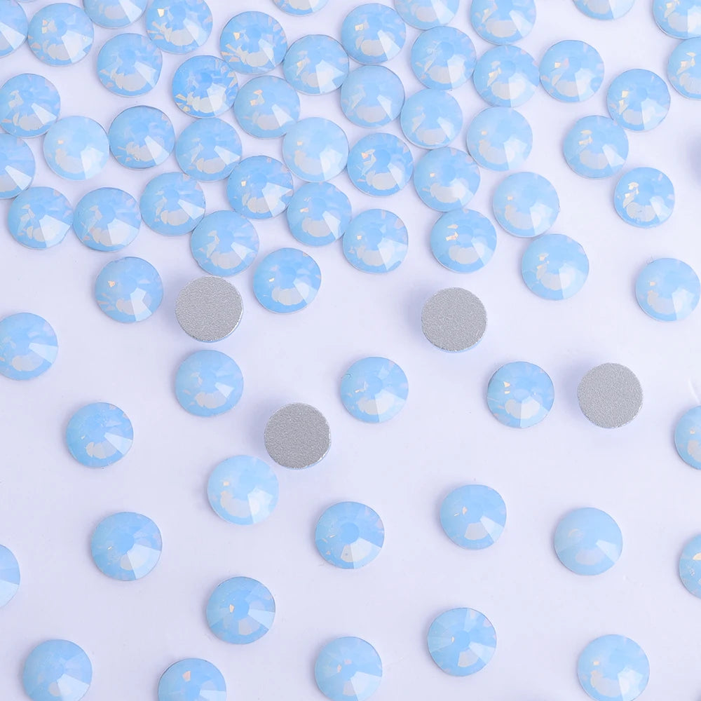 SS3-SS30 Non Hot Fix Glass White Opal Flat Back Crystal Stone Rhinestones for Nail Art Decoration