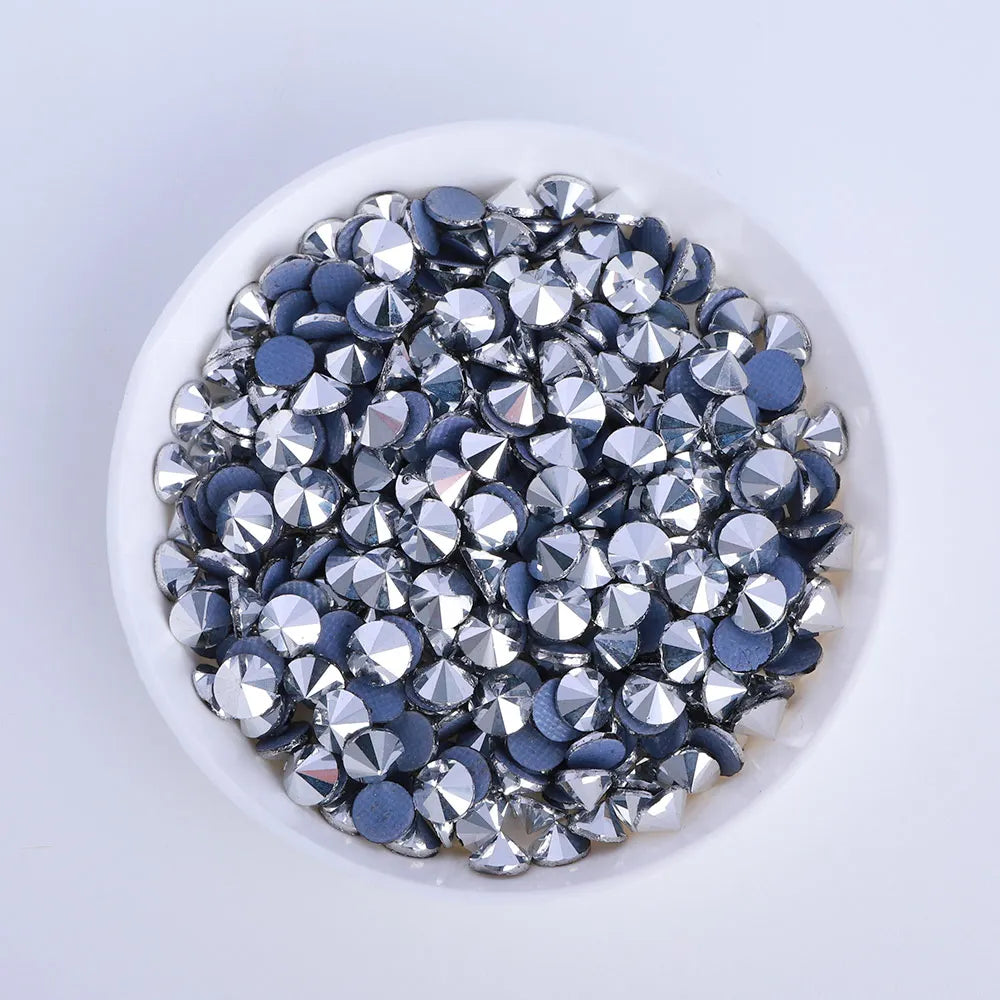 Wholesale HotFix Steeple Glass Rhinestone Crystals Art Rhinestones Flat Back Glass Bling for  Perfume Bottle Rhinestone