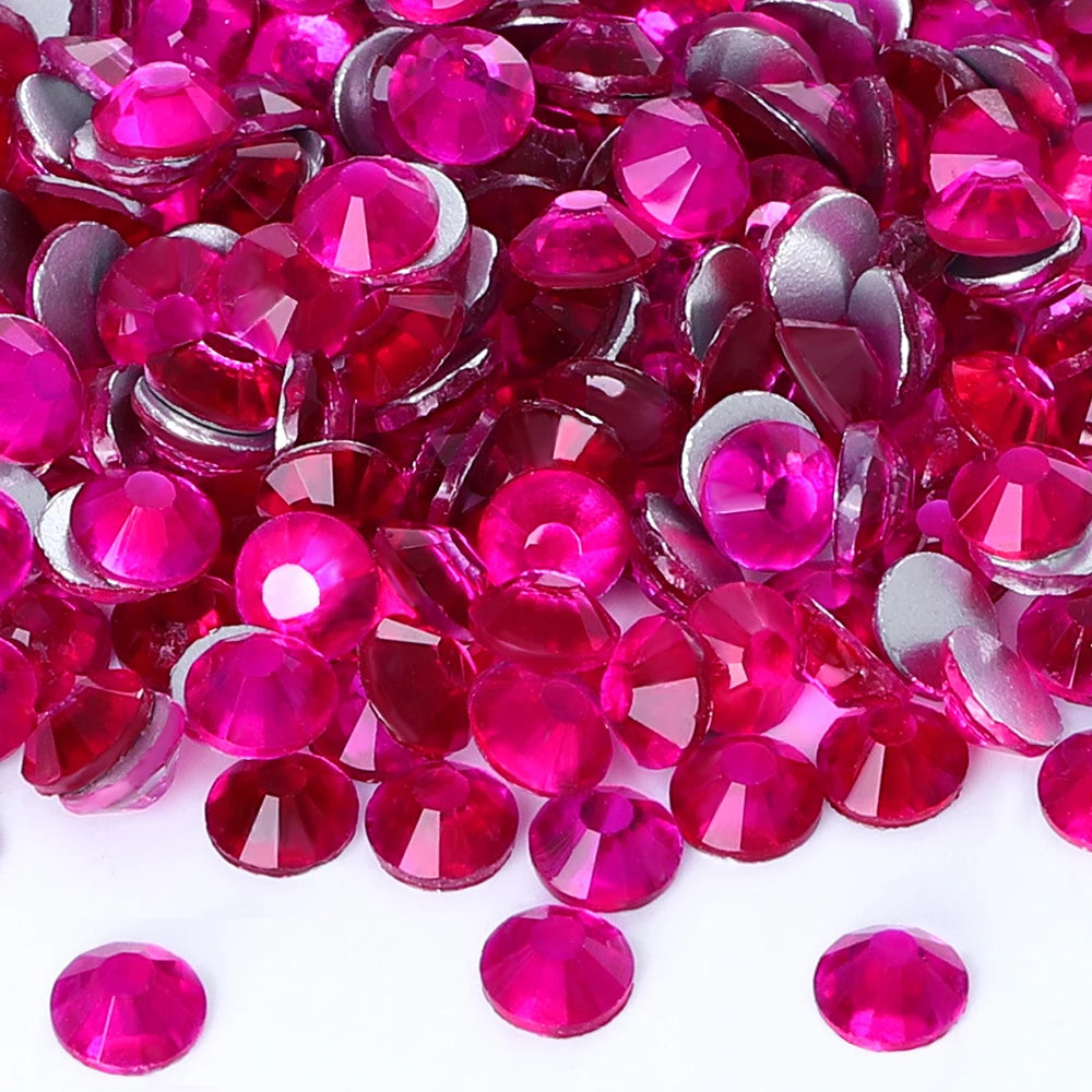 SS3-SS30 1440PCS Peach Dark Violet Glitter Diamond Non-Hotfix Flat Back Rhinestones Bulk Glass Crystal for Tumbler Rhinestones