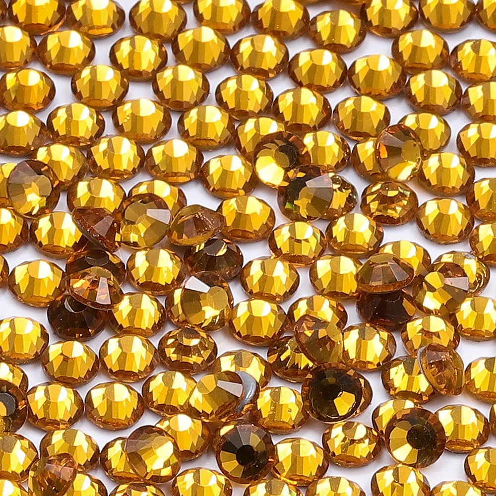 Wholesale 60Colors Hotfix Glass Crystal Rhinestone Flat Back Round Hotfix Crystal Stone Delicate for Clothing Accessories