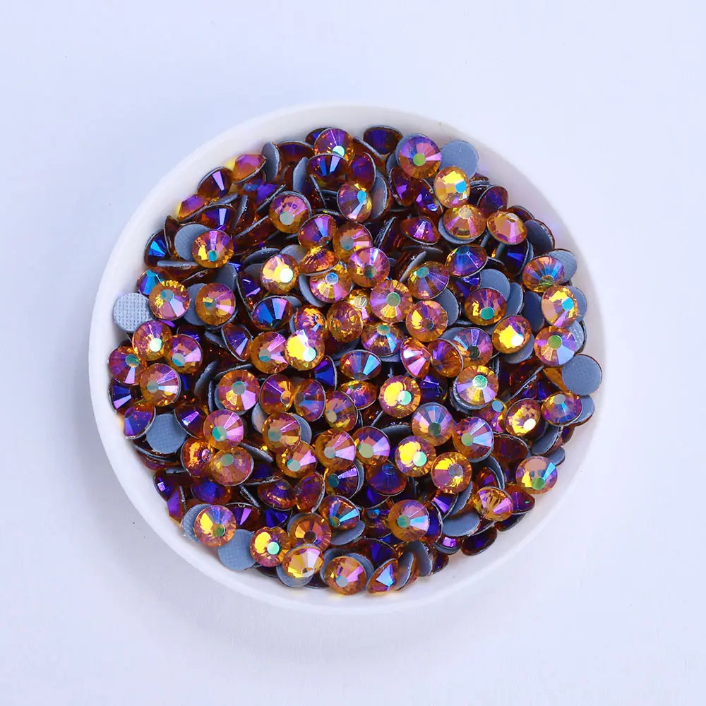 Factory Direct Wholesale High Quality Big Size Ss20-ss50 1440PCS Crystal AB Rhinestones Hot Fix Glass Flat Back Rhinestones