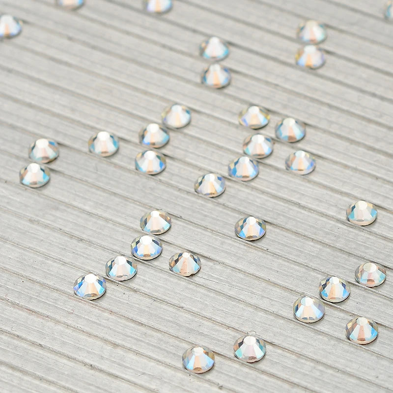 Wholesale Blue Moonlight Effects Glass Flatback Rhinestones SS3-SS30 Non Hotfix Strass Glue on Nail Art Decoration