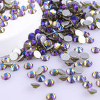 Golden Shadow Crystal Glass Nail Rhinestones Flatback Nail Crystal Stickers Round Glass Strass Diamond Crafts