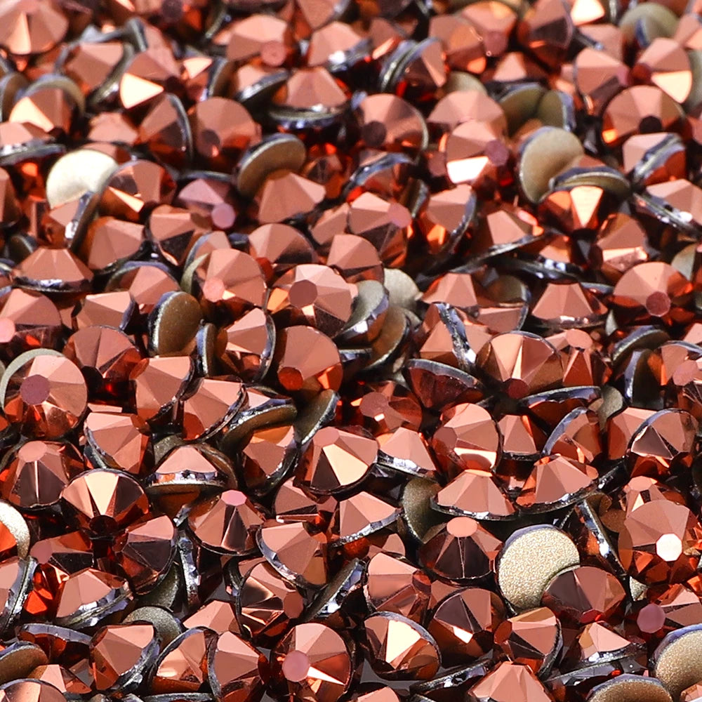 Factory Wholesale Glistening 2088 16 Cut Facets Multi Colors Size Flat Back Golden Bottom High Quality Rhinestone for Garment