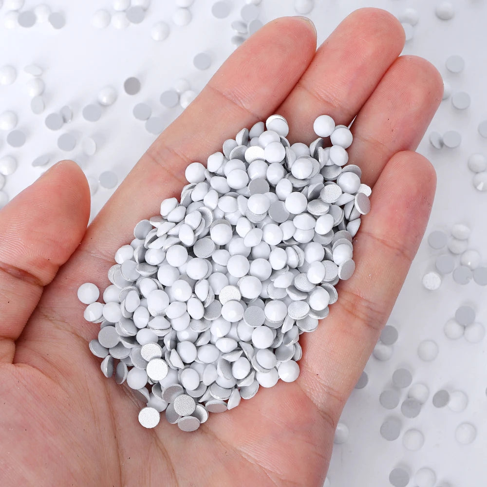 Transparent Crystals White  Nail Art Rhinestones Bulk Flat Back Non Hotfix Rhinestone Glass Bling  for Clothing