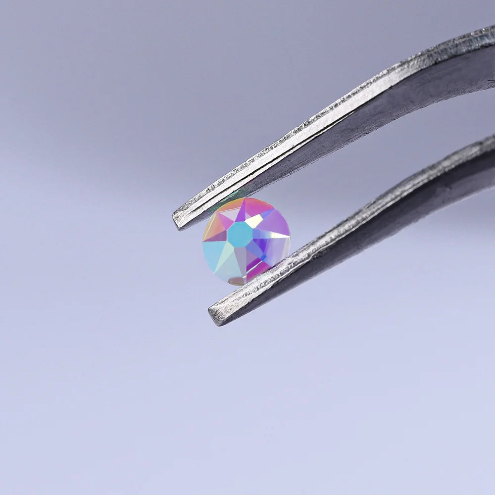 8 Big 8 Small Facet Flatback Crystal 16 Cuts Naked AB Non Hotfix Strass Glass Rhinestone for Dacing Garments Decoration