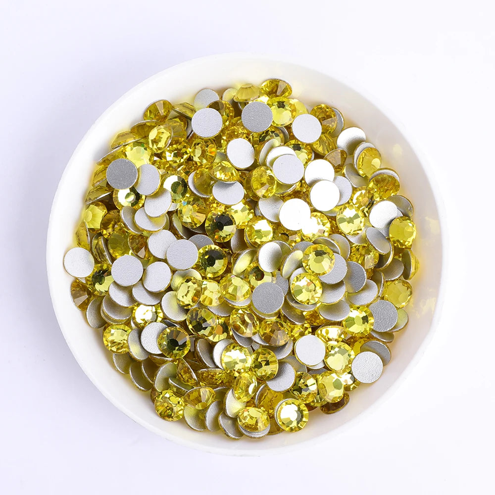 SS6-SS30 Wholesale Small Bag Non Hotfix Glue on 4A+ Quality Rhinestones Glass Crystal Flatback Regular Cut for Nail Art