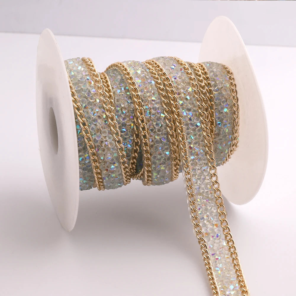 Wholesale Colorful Custom Diamond Tape  Rhinestone Applique Glitter Strass Rhinestones Trinnming Gem for DIY  Decoration