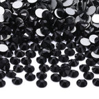 Jet Black Nail Art High Quality Glass Stones Flat Back Regular Cut 12 Facets Round Shape Crystal Rhinestones for Crafts
