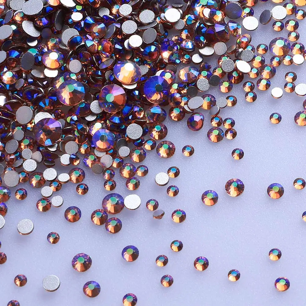 Wholesale High Quality Rhinestone Non Hotfix Bulk Transparent Crystal AB Glass Rhinestones Mixed Sizes