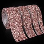QIYI Wholesale Rhinestone Tape Self Adhesive Rhinestones Trimming Bling Crystal Resin Sheets Roll Wrap Sticker for Tumbler