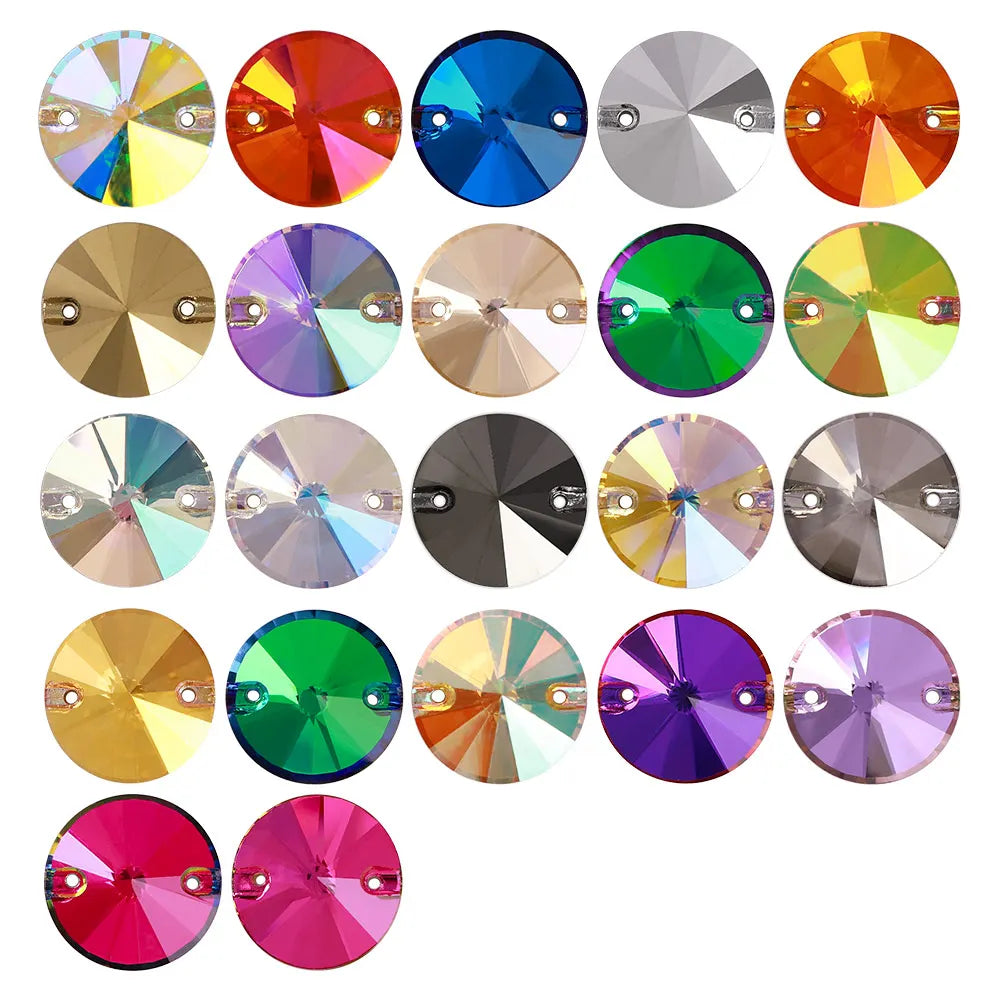 3200 QIYI Innovative Design Top Quality Rivoli Shape Flat Back Glass Crystal Sew on Rhinestones for Designer Garment Decoration