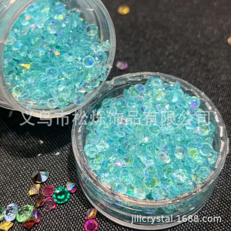 Wholesale Unique Gradient Coloured Plastic Resin Rhinestones Loose Beads for DIY Accessories Bulk Craft Materials