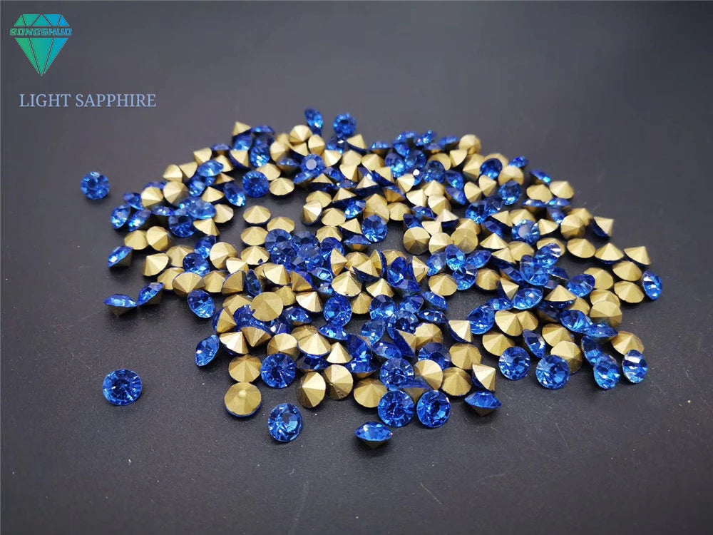 Factory Sales A-Level Bulk Nail Art Decorations Glass Rhinestone Accessories Pointed Bottom DIY Bags Garments Crystal