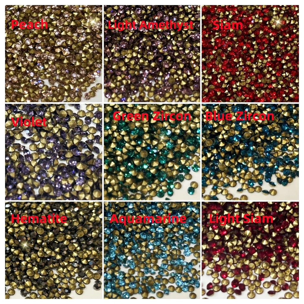 Wholesale SS4 Pointed Bottom Glass Rhinestone DIY Nail Decorations Accessories Crystal Diamond Chaton Rhinestones