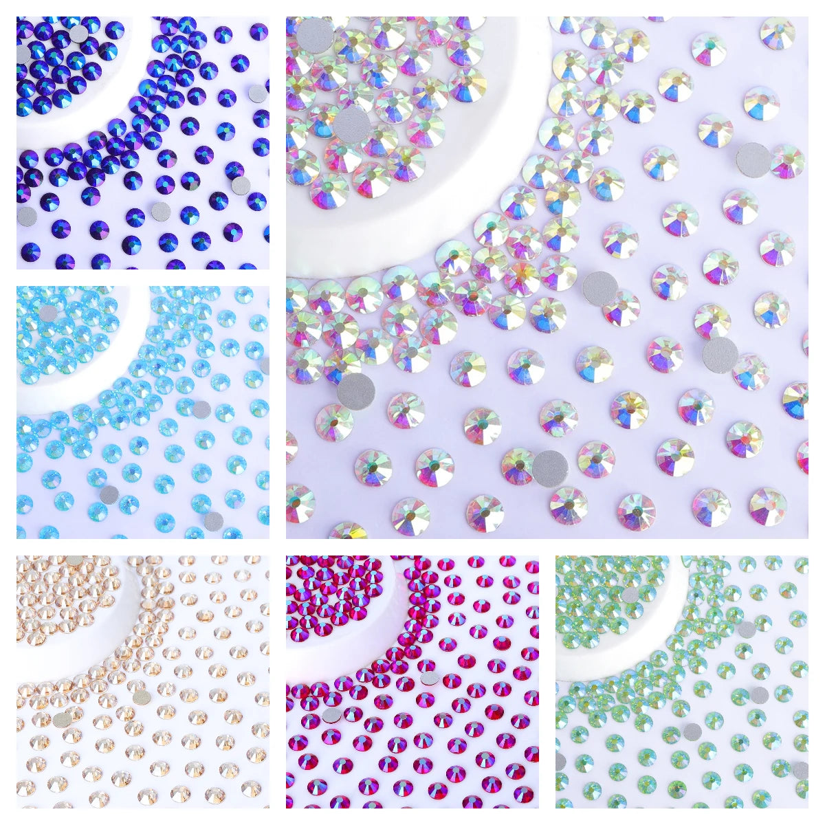 QIYI SS3-SS12 Wholesale Multi AB Colors Fashion High Quality Non Hofix Glass Flat Back Rhinestone for Decoration Cloths Nail Art